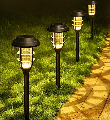 8 Pk Solar Led Garden Pathway Lawn Ground Yard Light